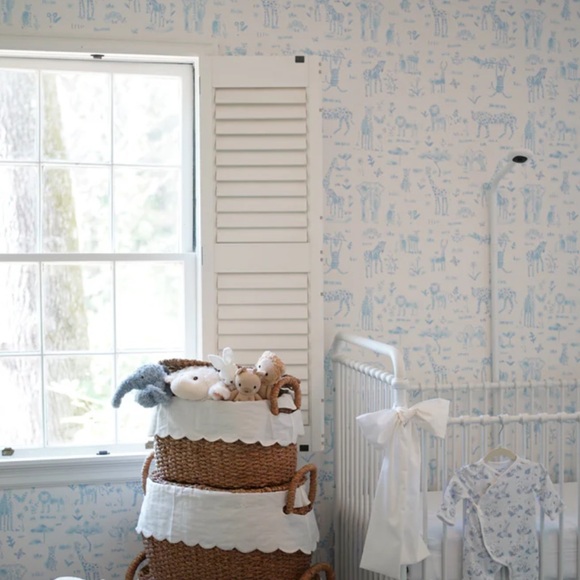 Evelyn Henson Safari Blue Wallpaper roll - Picture 2 of 4